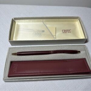 CROSS Burgundy Pen with Case. VINTAGE.